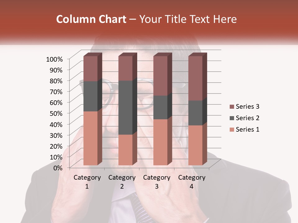 A Man Wearing Glasses Covering His Eyes With His Hands PowerPoint Template