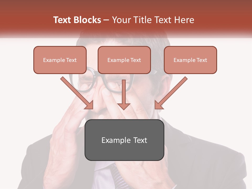 A Man Wearing Glasses Covering His Eyes With His Hands PowerPoint Template