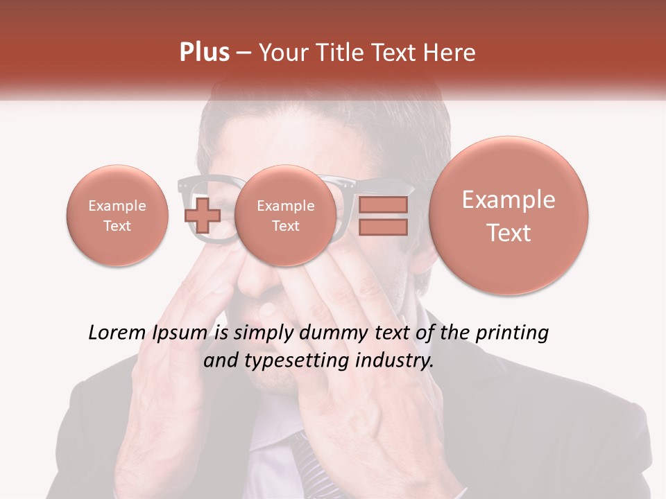 A Man Wearing Glasses Covering His Eyes With His Hands PowerPoint Template