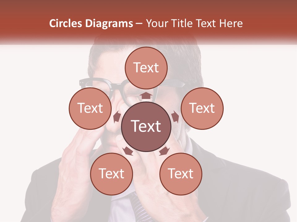 A Man Wearing Glasses Covering His Eyes With His Hands PowerPoint Template