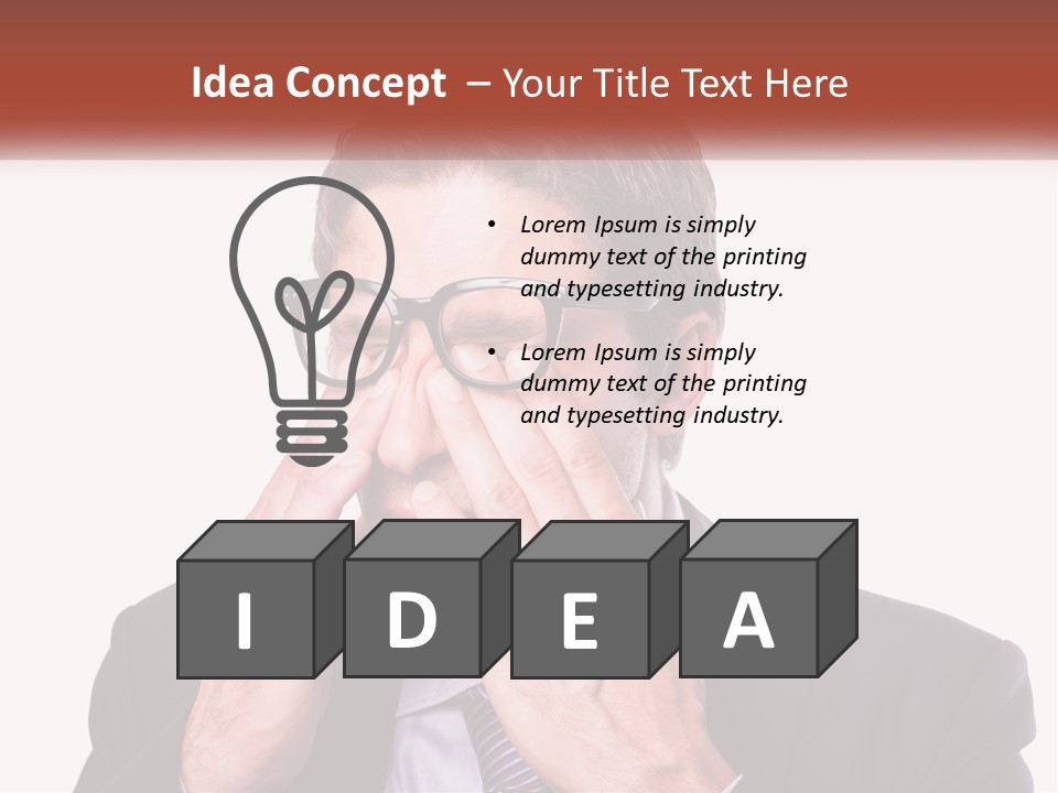 A Man Wearing Glasses Covering His Eyes With His Hands PowerPoint Template