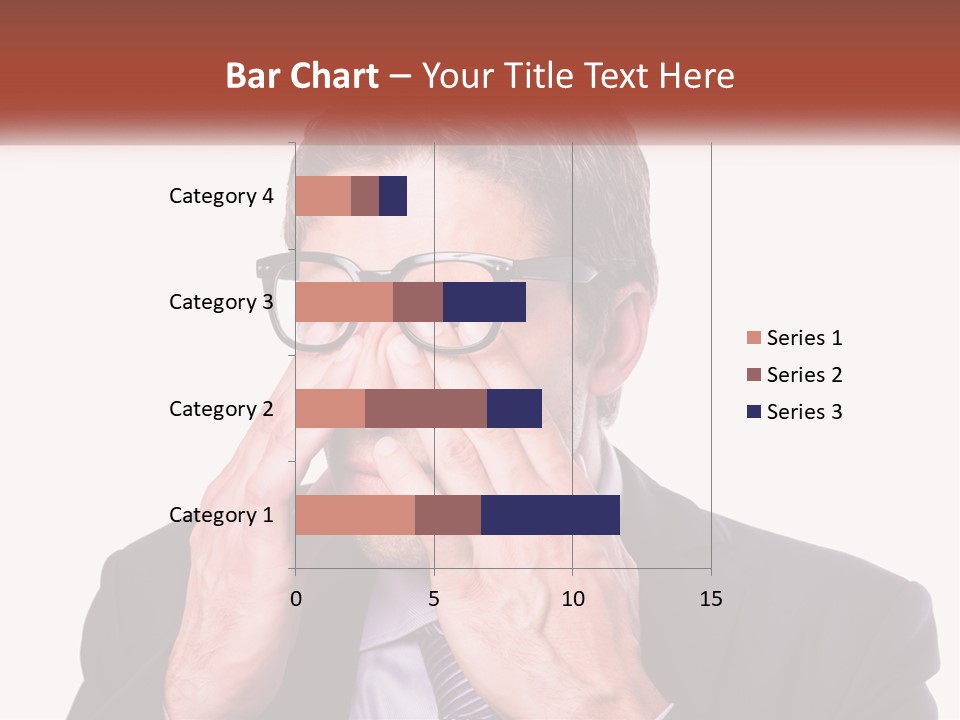 A Man Wearing Glasses Covering His Eyes With His Hands PowerPoint Template