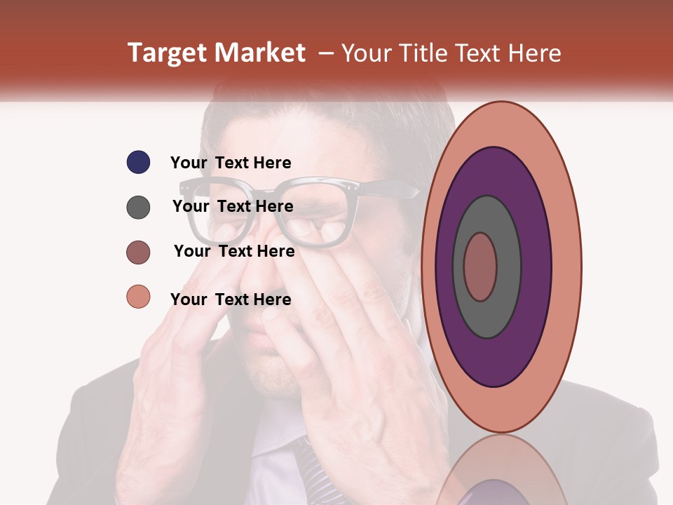 A Man Wearing Glasses Covering His Eyes With His Hands PowerPoint Template