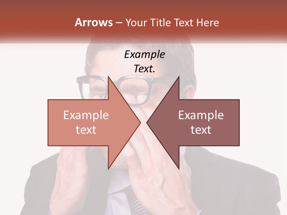 A Man Wearing Glasses Covering His Eyes With His Hands PowerPoint Template