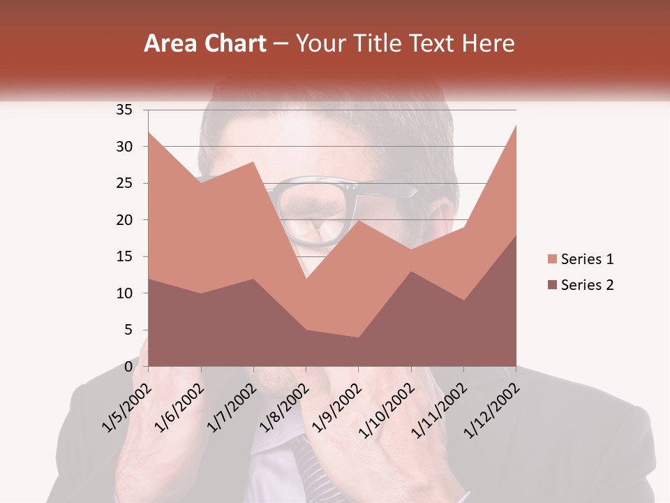 A Man Wearing Glasses Covering His Eyes With His Hands PowerPoint Template