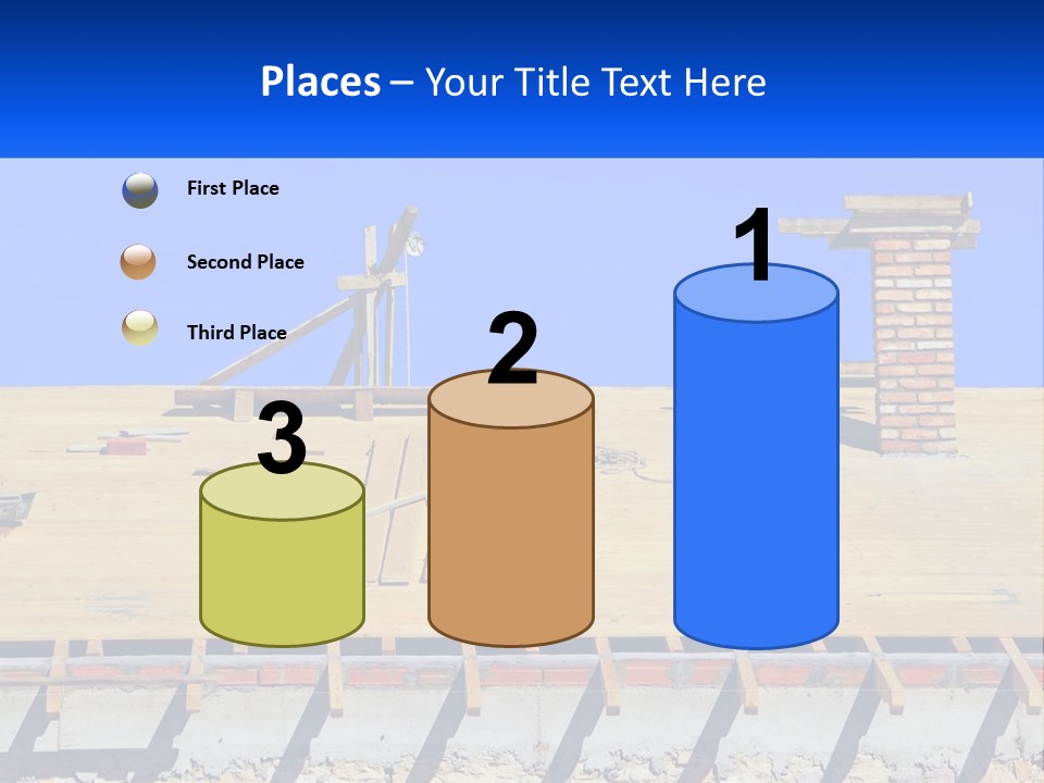 A Wooden Roof With A Brick Chimney And A Blue Sky In The Background PowerPoint Template