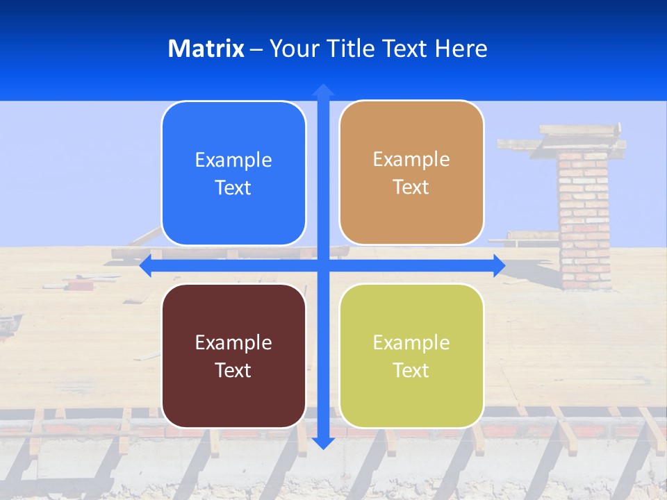 A Wooden Roof With A Brick Chimney And A Blue Sky In The Background PowerPoint Template