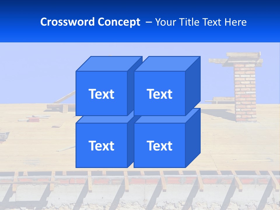 A Wooden Roof With A Brick Chimney And A Blue Sky In The Background PowerPoint Template