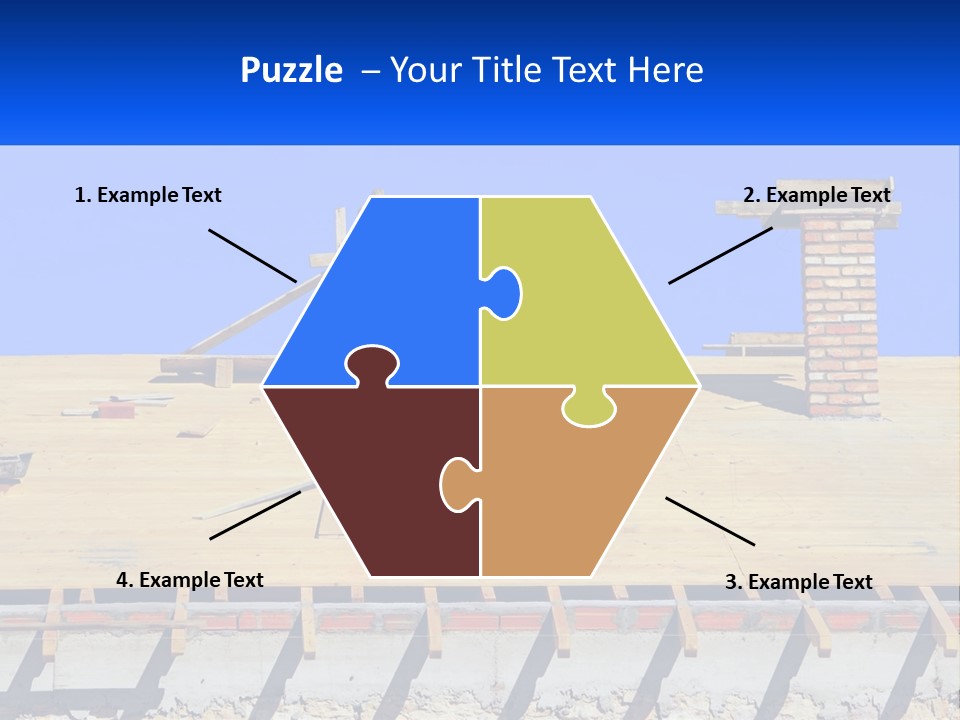 A Wooden Roof With A Brick Chimney And A Blue Sky In The Background PowerPoint Template