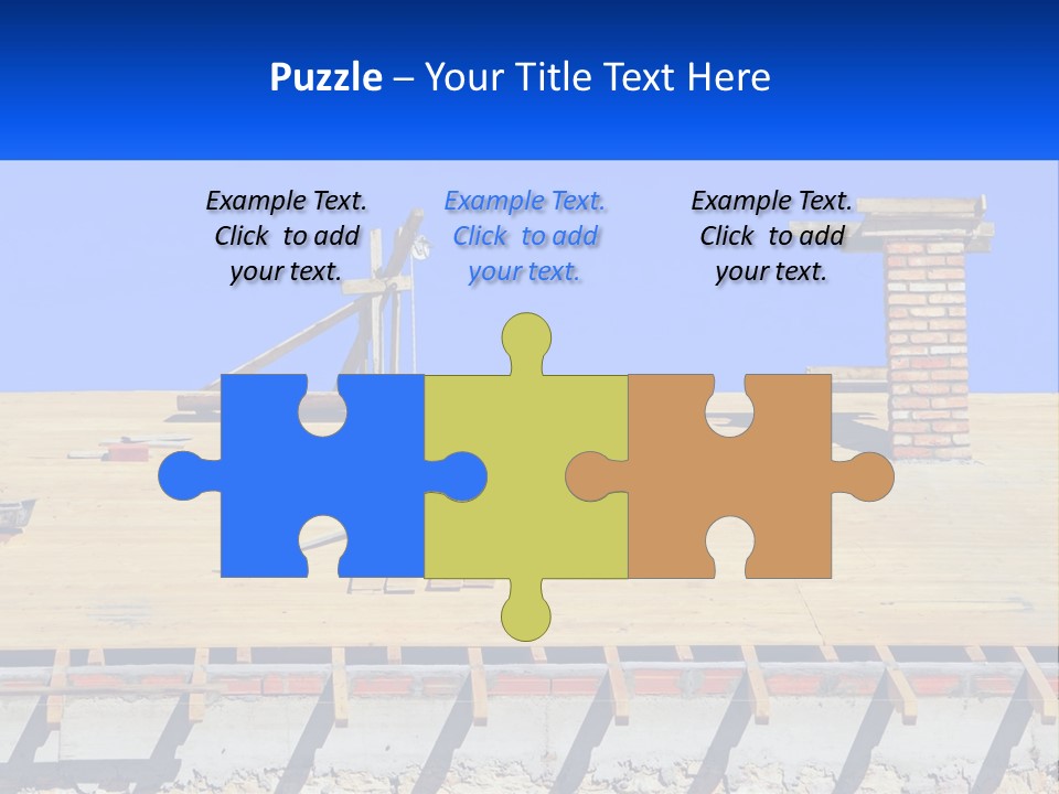 A Wooden Roof With A Brick Chimney And A Blue Sky In The Background PowerPoint Template