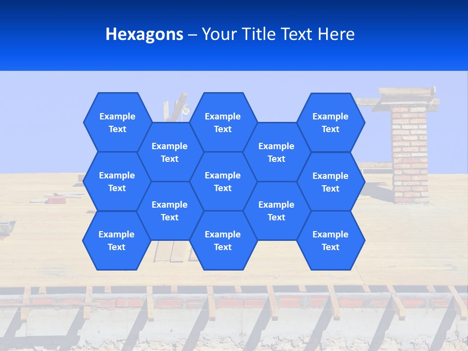 A Wooden Roof With A Brick Chimney And A Blue Sky In The Background PowerPoint Template