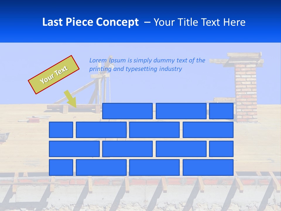 A Wooden Roof With A Brick Chimney And A Blue Sky In The Background PowerPoint Template