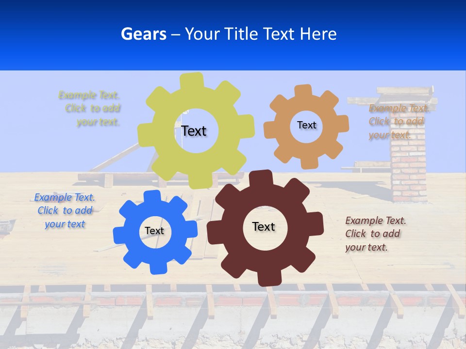 A Wooden Roof With A Brick Chimney And A Blue Sky In The Background PowerPoint Template