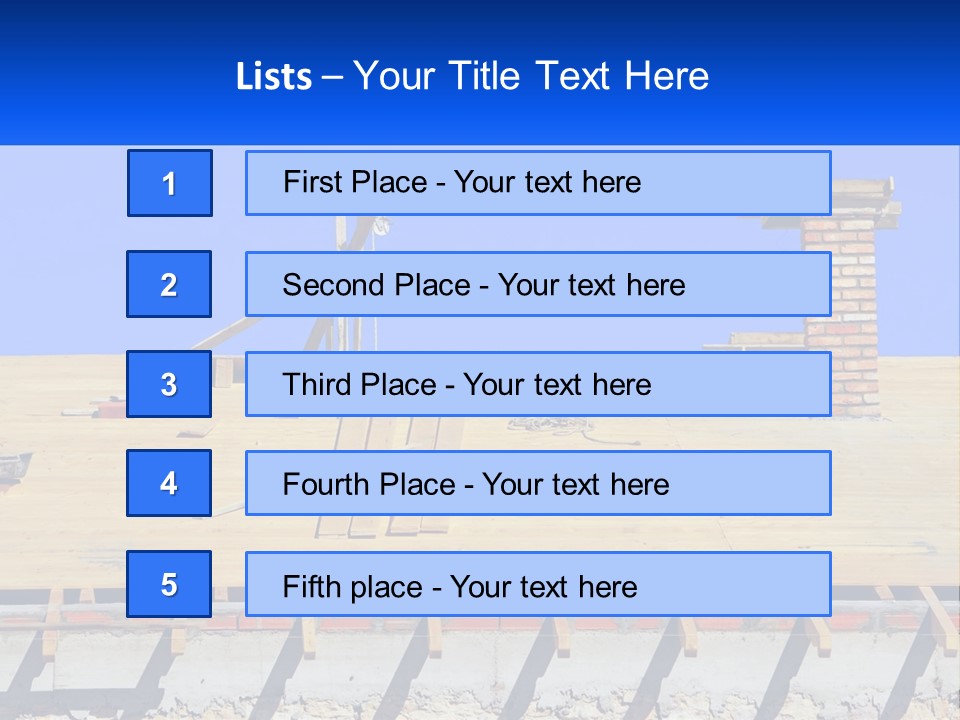 A Wooden Roof With A Brick Chimney And A Blue Sky In The Background PowerPoint Template