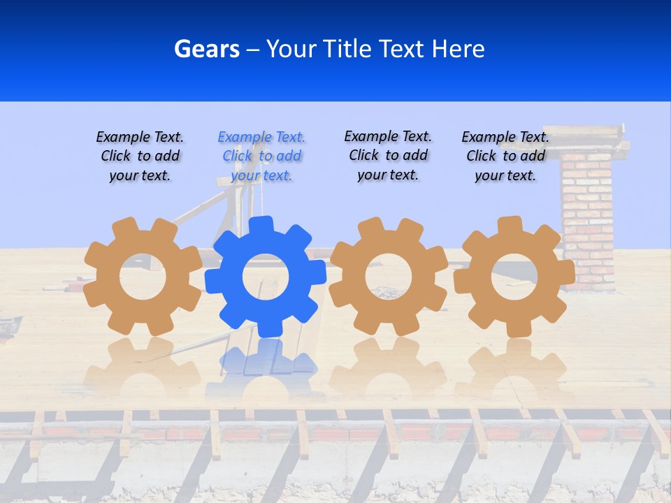 A Wooden Roof With A Brick Chimney And A Blue Sky In The Background PowerPoint Template