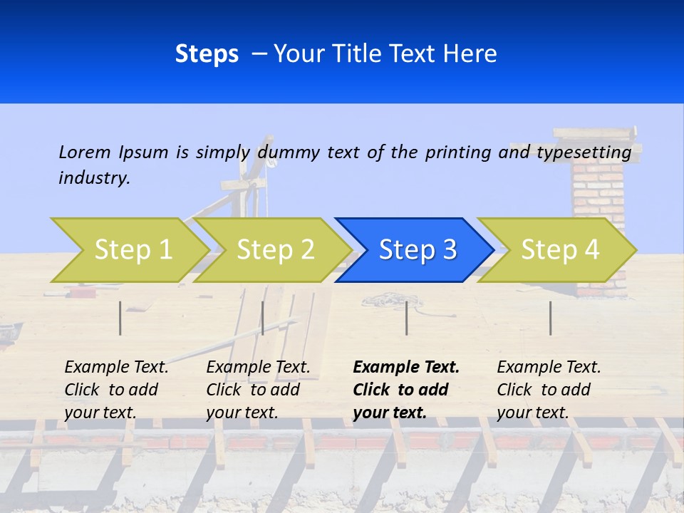 A Wooden Roof With A Brick Chimney And A Blue Sky In The Background PowerPoint Template