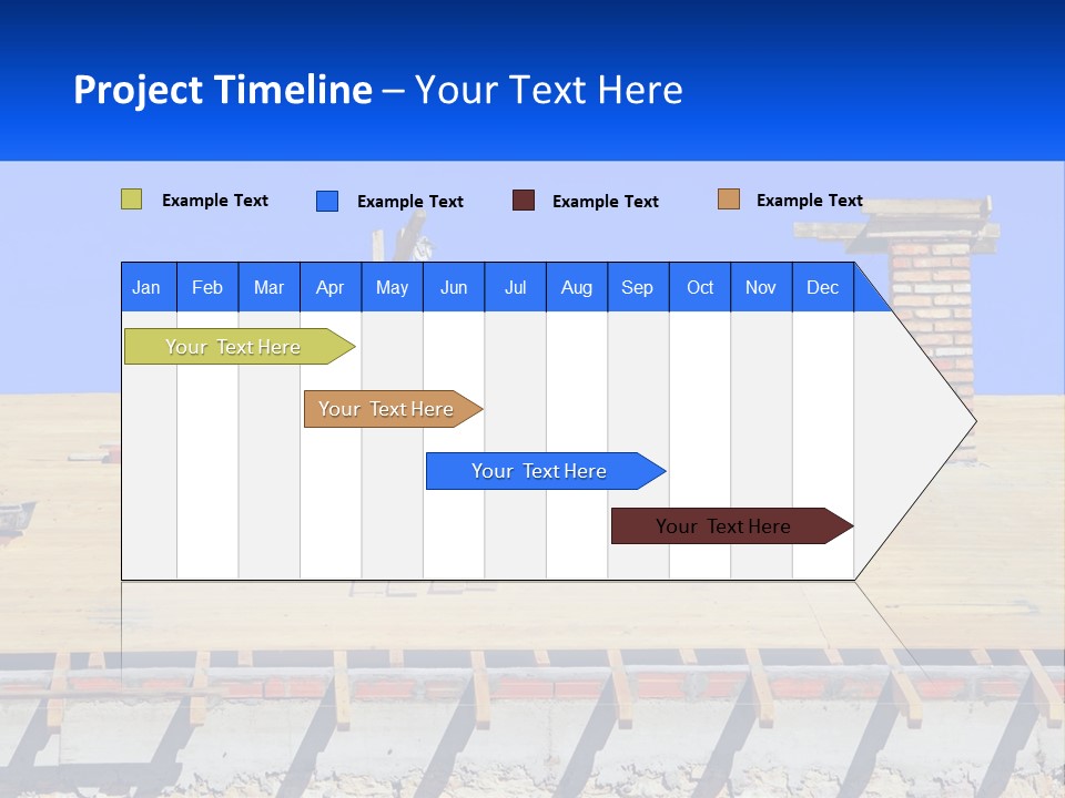 A Wooden Roof With A Brick Chimney And A Blue Sky In The Background PowerPoint Template