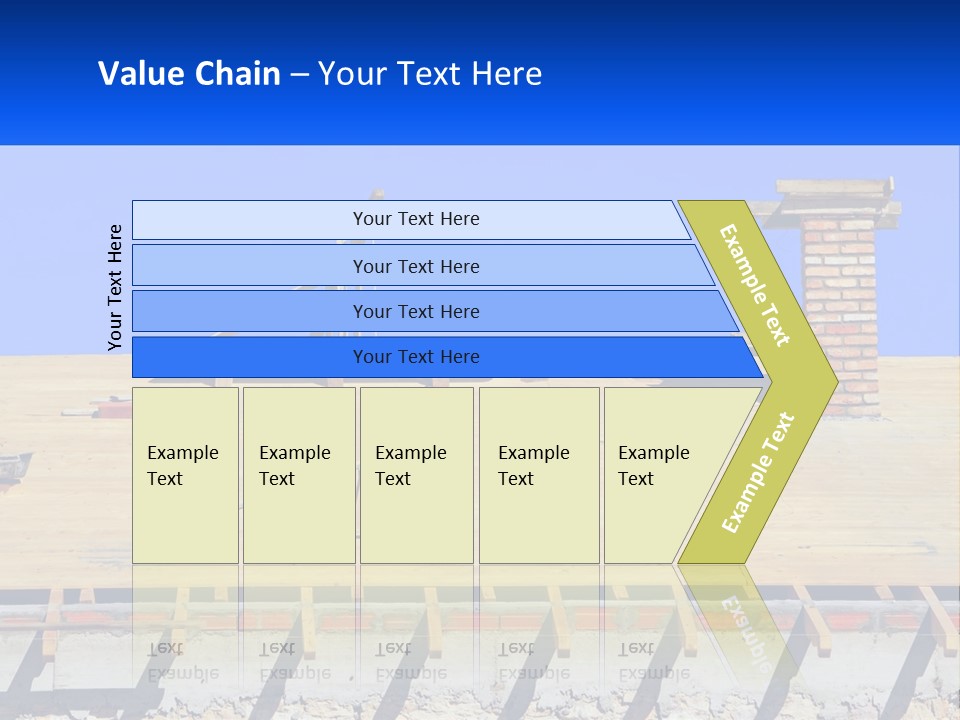 A Wooden Roof With A Brick Chimney And A Blue Sky In The Background PowerPoint Template