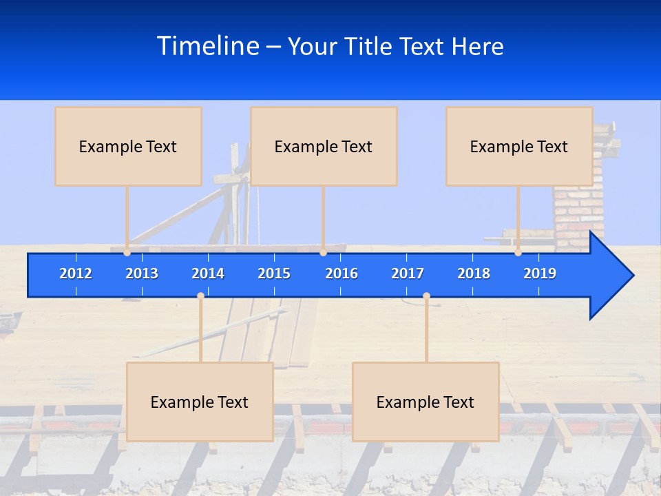 A Wooden Roof With A Brick Chimney And A Blue Sky In The Background PowerPoint Template