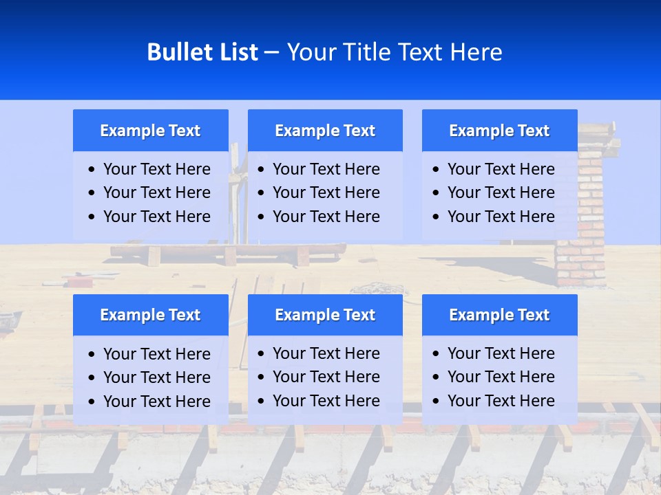 A Wooden Roof With A Brick Chimney And A Blue Sky In The Background PowerPoint Template