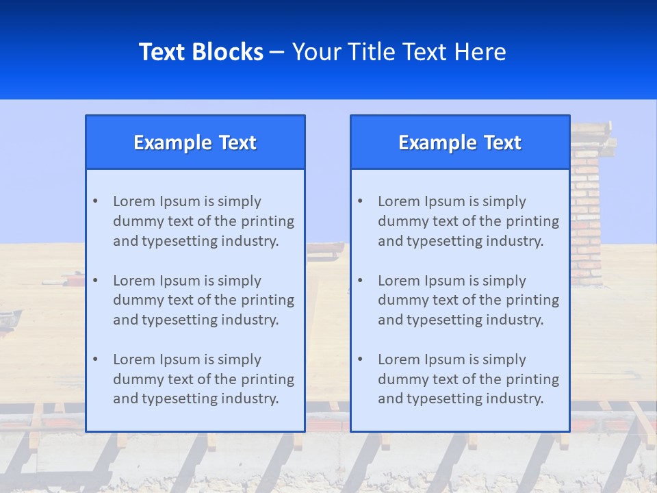 A Wooden Roof With A Brick Chimney And A Blue Sky In The Background PowerPoint Template