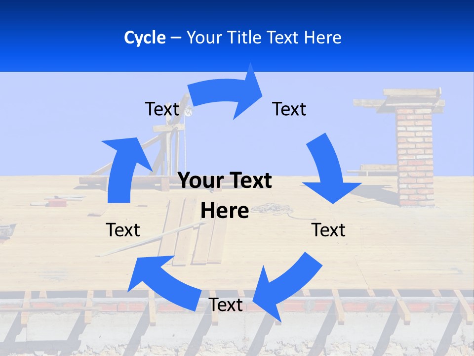 A Wooden Roof With A Brick Chimney And A Blue Sky In The Background PowerPoint Template