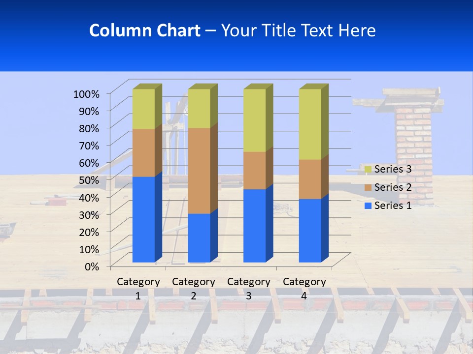 A Wooden Roof With A Brick Chimney And A Blue Sky In The Background PowerPoint Template