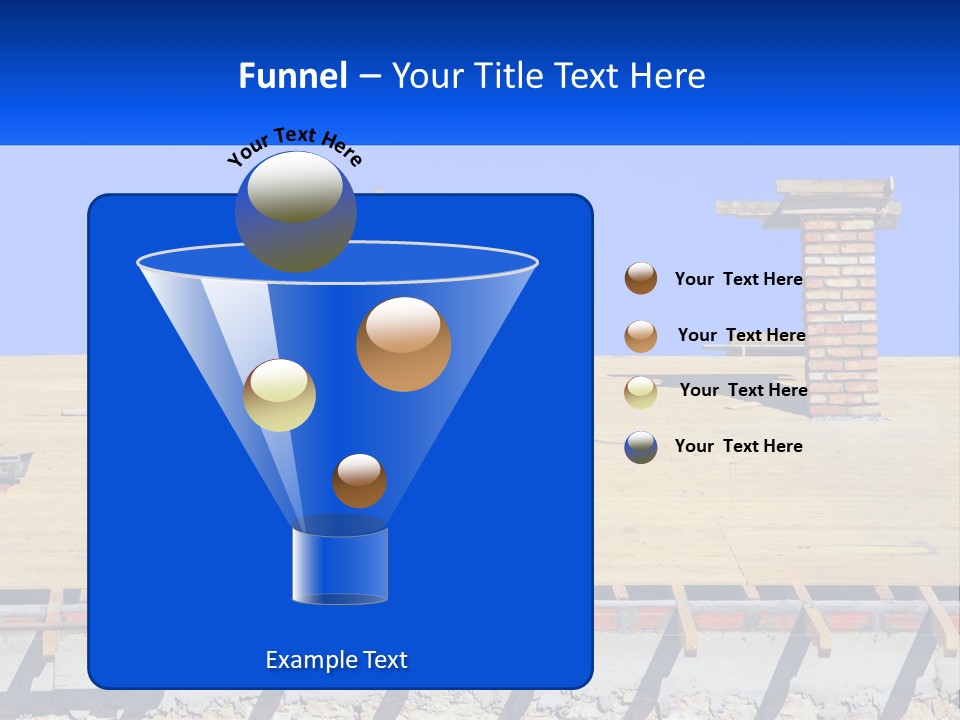 A Wooden Roof With A Brick Chimney And A Blue Sky In The Background PowerPoint Template