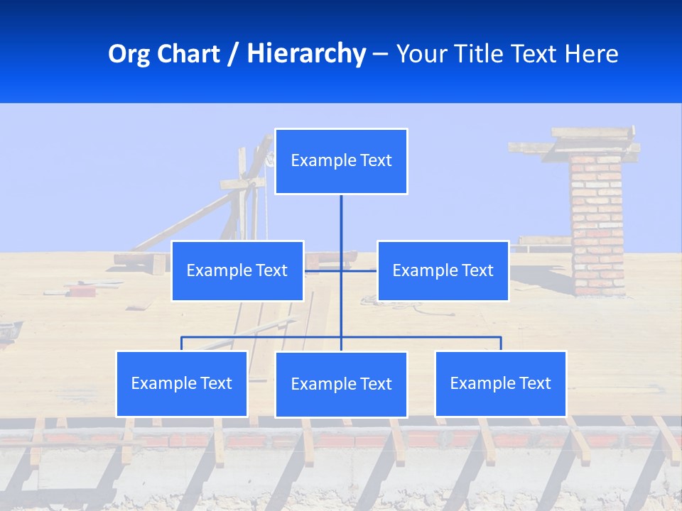 A Wooden Roof With A Brick Chimney And A Blue Sky In The Background PowerPoint Template