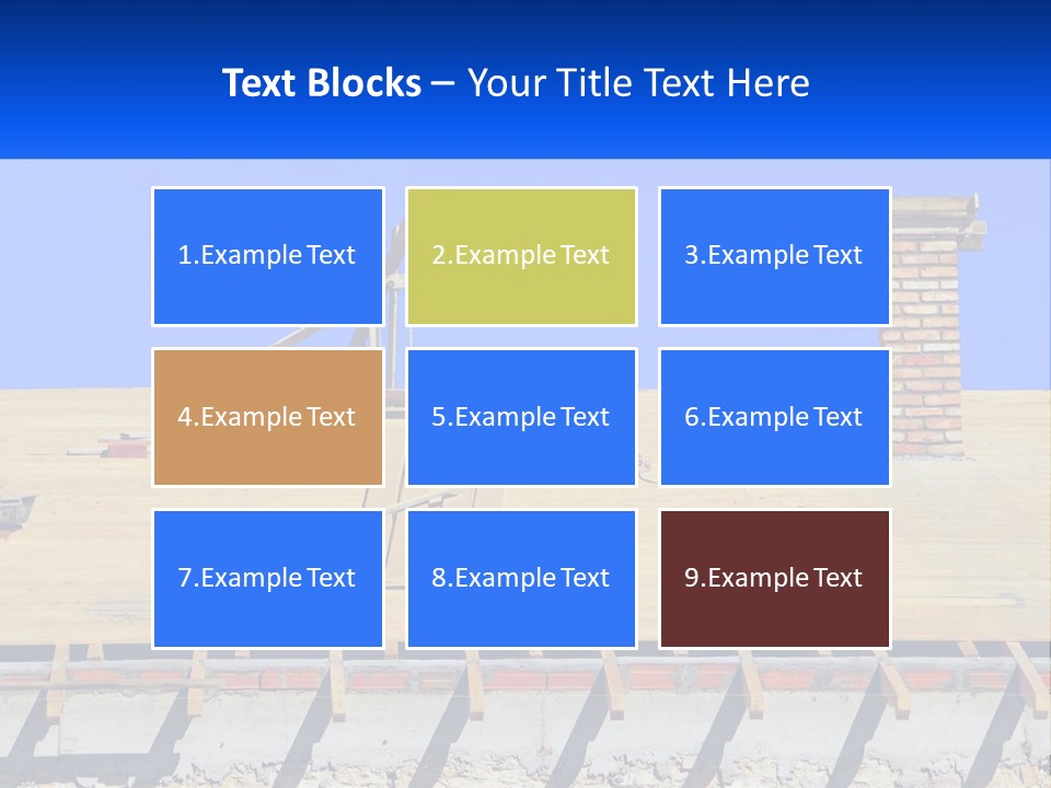 A Wooden Roof With A Brick Chimney And A Blue Sky In The Background PowerPoint Template