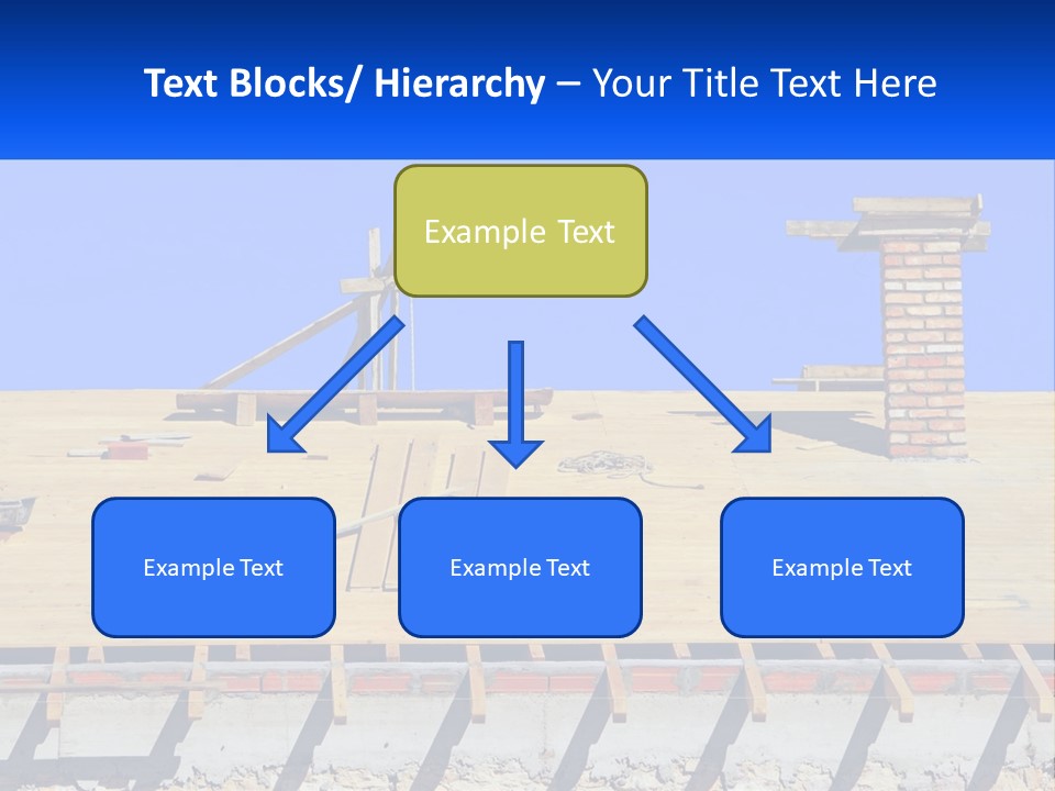 A Wooden Roof With A Brick Chimney And A Blue Sky In The Background PowerPoint Template