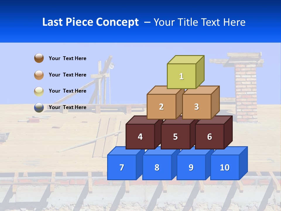 A Wooden Roof With A Brick Chimney And A Blue Sky In The Background PowerPoint Template