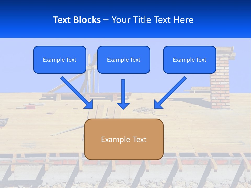 A Wooden Roof With A Brick Chimney And A Blue Sky In The Background PowerPoint Template