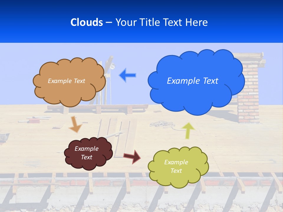 A Wooden Roof With A Brick Chimney And A Blue Sky In The Background PowerPoint Template