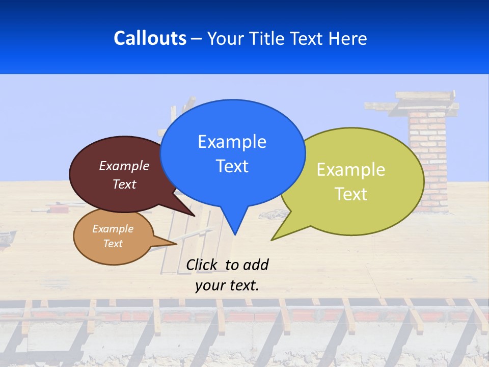 A Wooden Roof With A Brick Chimney And A Blue Sky In The Background PowerPoint Template