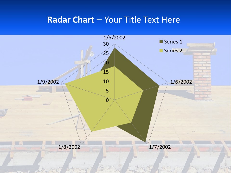 A Wooden Roof With A Brick Chimney And A Blue Sky In The Background PowerPoint Template