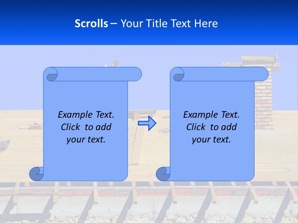 A Wooden Roof With A Brick Chimney And A Blue Sky In The Background PowerPoint Template