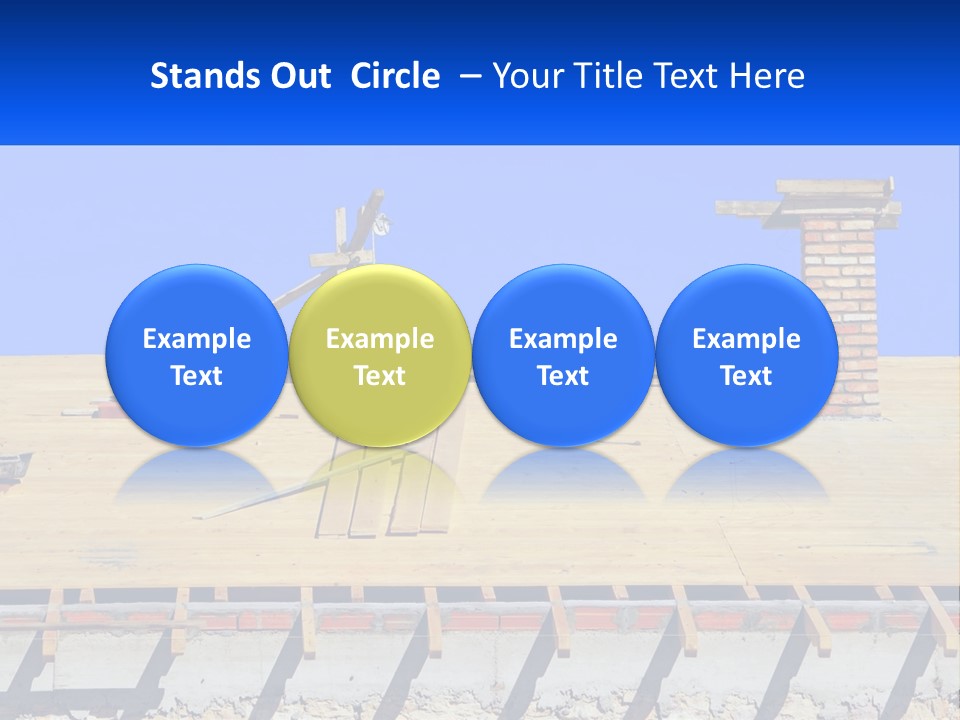 A Wooden Roof With A Brick Chimney And A Blue Sky In The Background PowerPoint Template