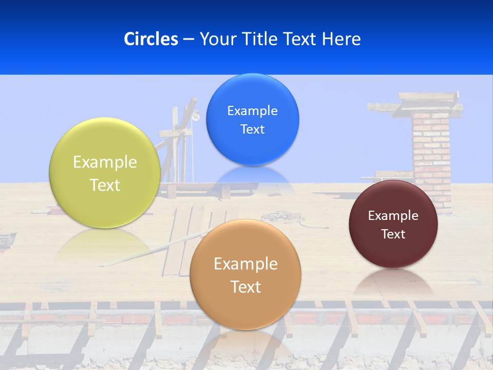 A Wooden Roof With A Brick Chimney And A Blue Sky In The Background PowerPoint Template