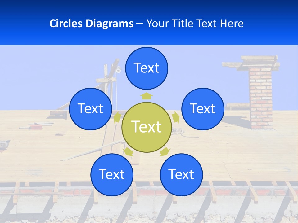 A Wooden Roof With A Brick Chimney And A Blue Sky In The Background PowerPoint Template