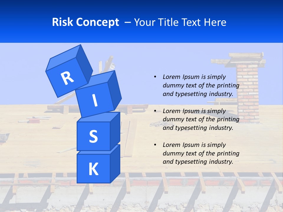 A Wooden Roof With A Brick Chimney And A Blue Sky In The Background PowerPoint Template