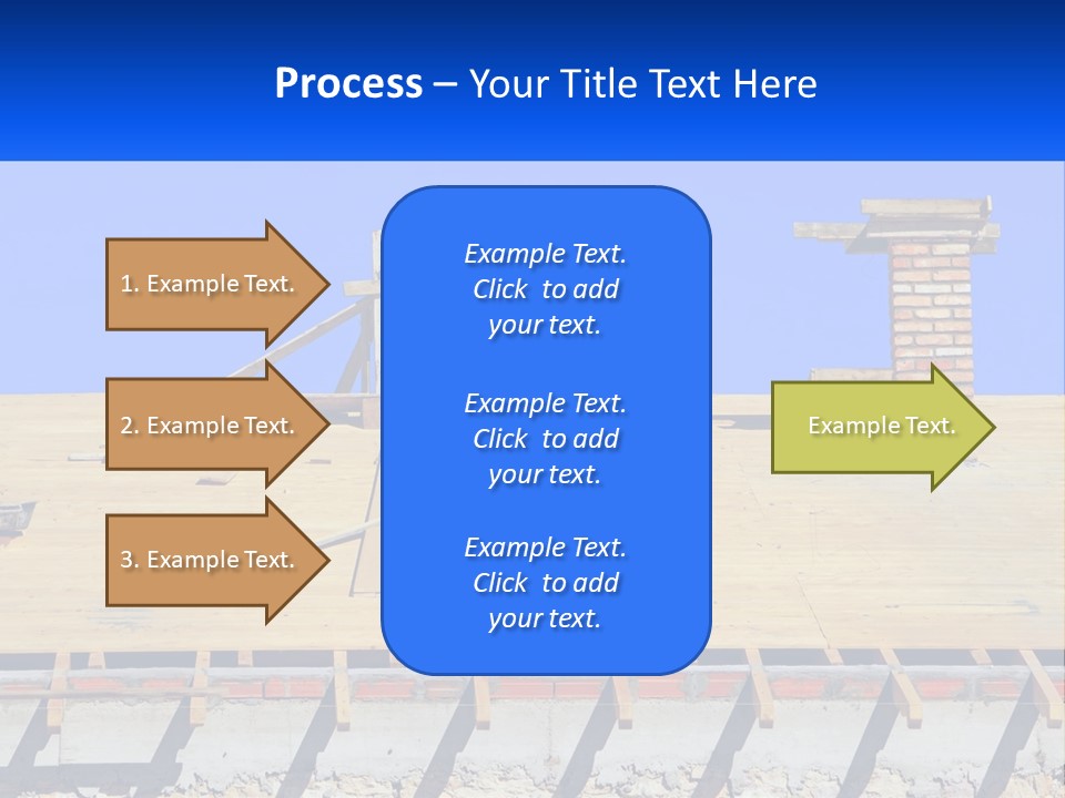 A Wooden Roof With A Brick Chimney And A Blue Sky In The Background PowerPoint Template