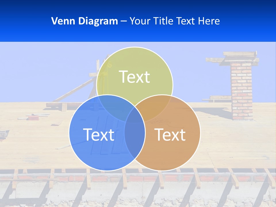 A Wooden Roof With A Brick Chimney And A Blue Sky In The Background PowerPoint Template