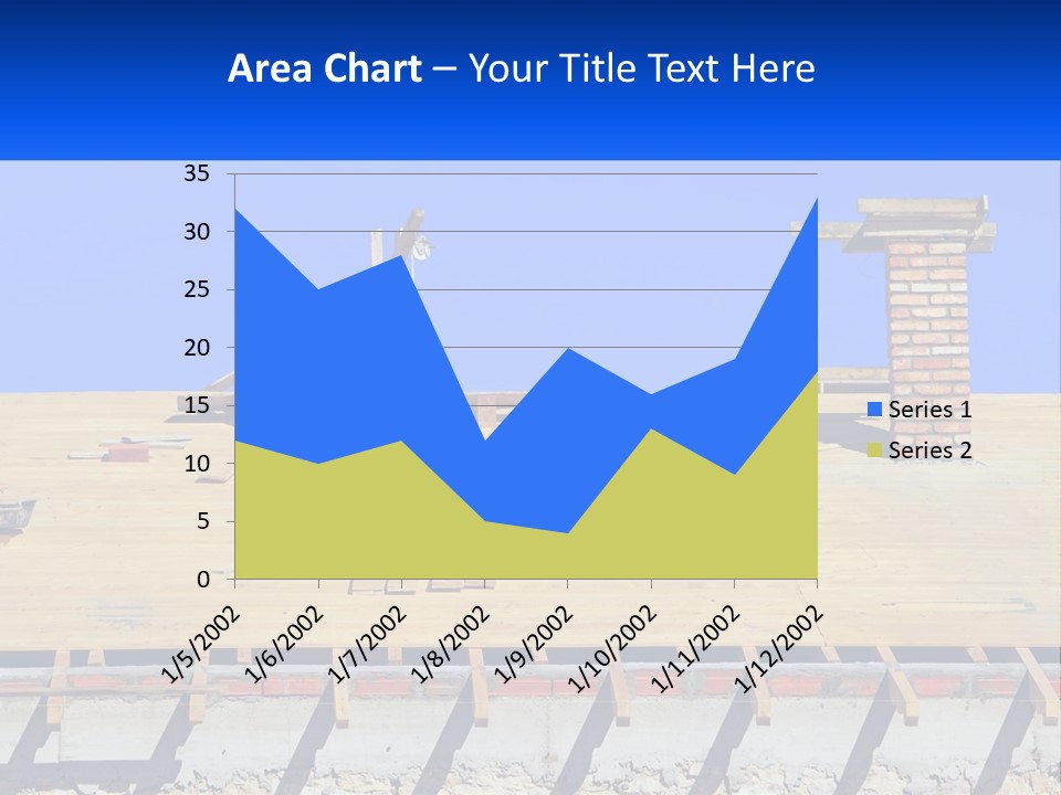 A Wooden Roof With A Brick Chimney And A Blue Sky In The Background PowerPoint Template