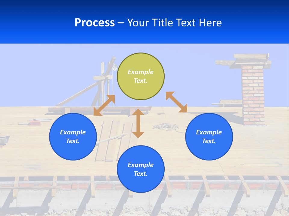 A Wooden Roof With A Brick Chimney And A Blue Sky In The Background PowerPoint Template