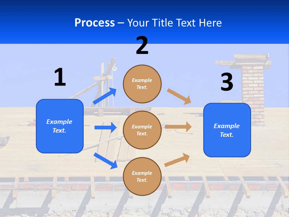 A Wooden Roof With A Brick Chimney And A Blue Sky In The Background PowerPoint Template