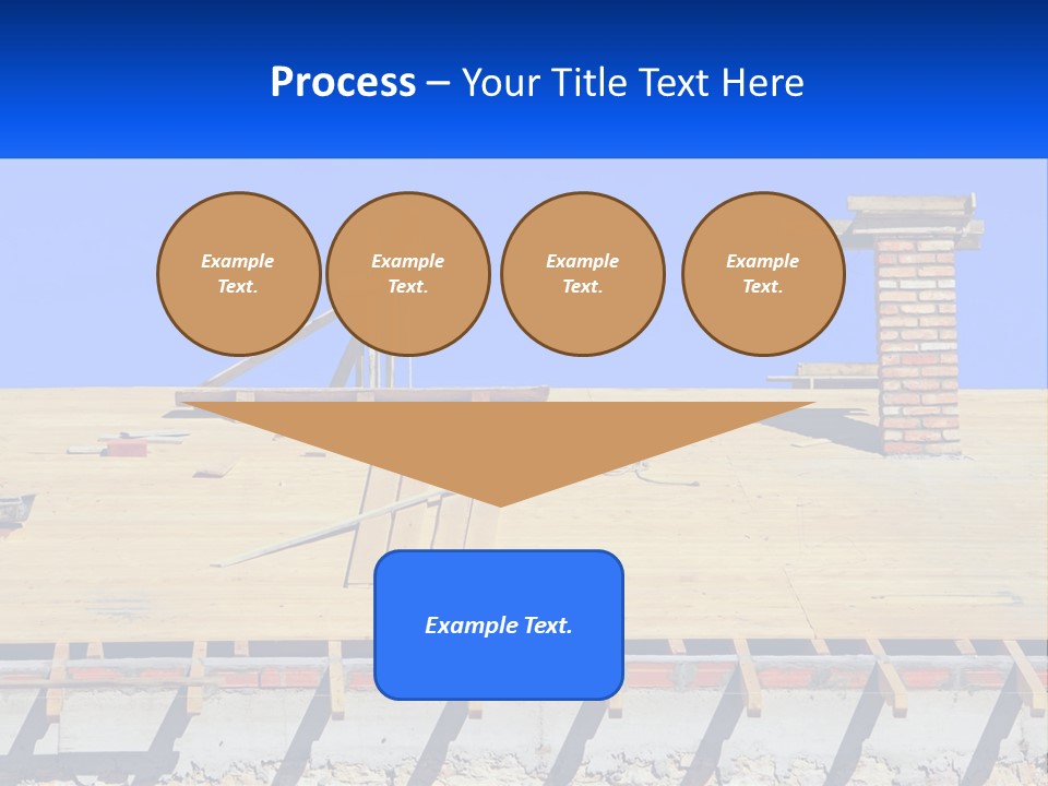 A Wooden Roof With A Brick Chimney And A Blue Sky In The Background PowerPoint Template