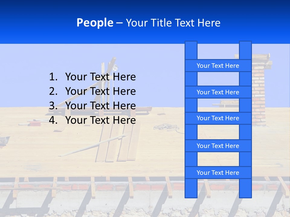 A Wooden Roof With A Brick Chimney And A Blue Sky In The Background PowerPoint Template