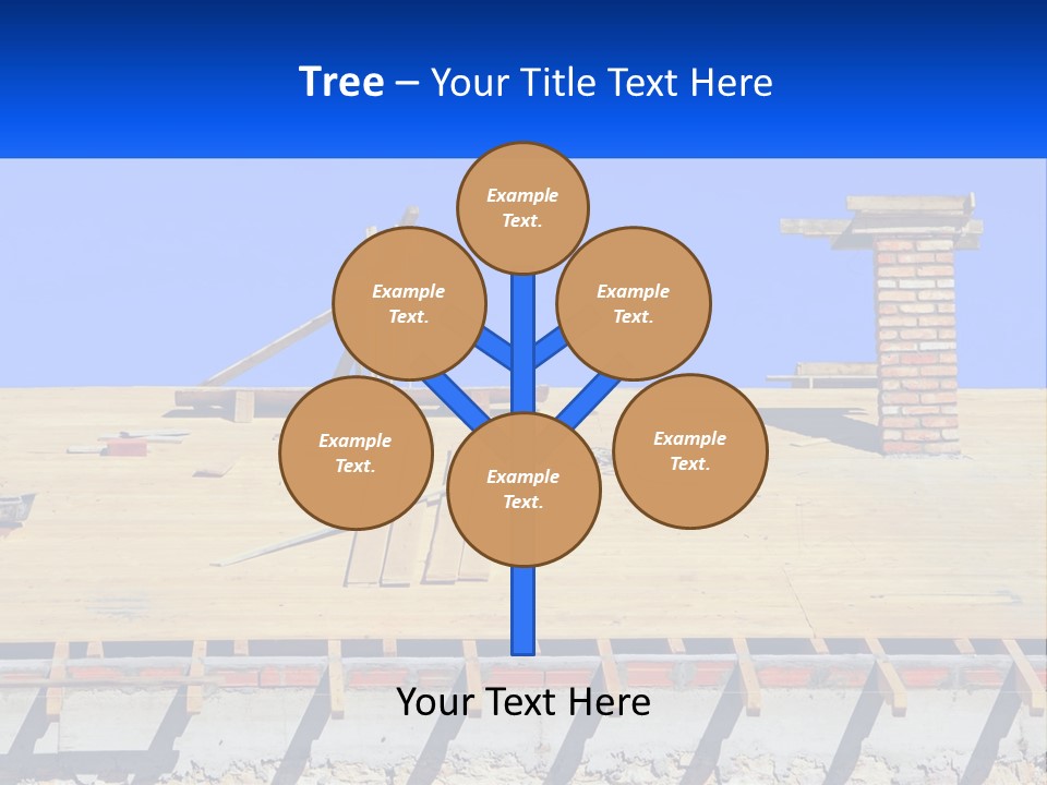 A Wooden Roof With A Brick Chimney And A Blue Sky In The Background PowerPoint Template