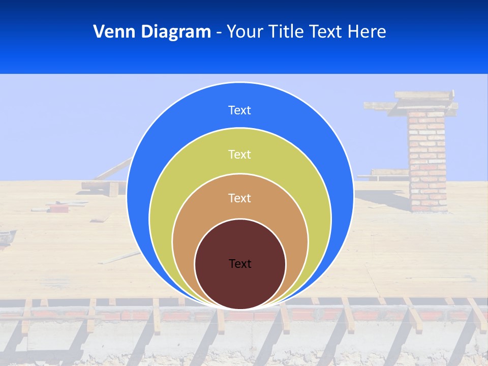 A Wooden Roof With A Brick Chimney And A Blue Sky In The Background PowerPoint Template